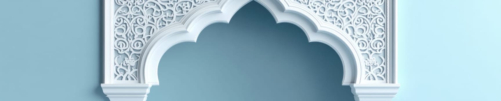 Elegant white marble arch in traditional Islamic style for architectural inspiration.