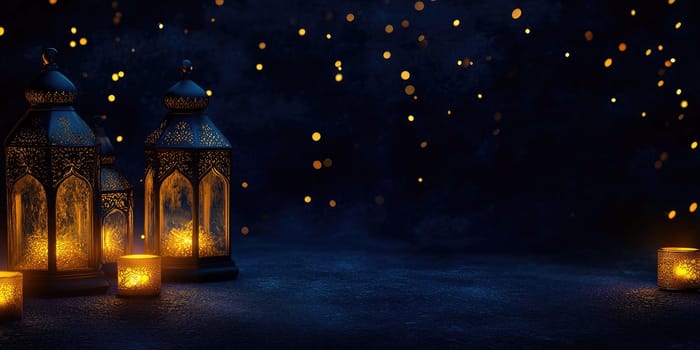 Elegant lantern scene with soft gradient for cozy and serene atmosphere.