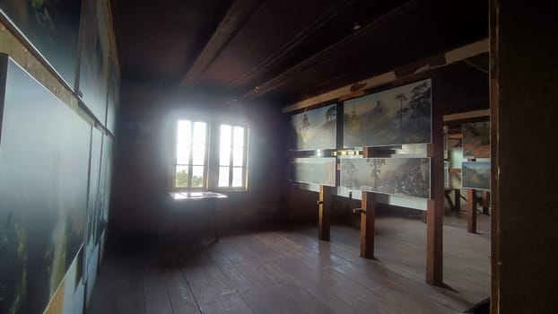 Art gallery room dark room museum . High quality photo interior window