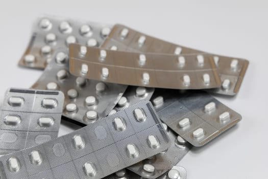 A bunch of pills in blister. Prescription medication. High quality photo