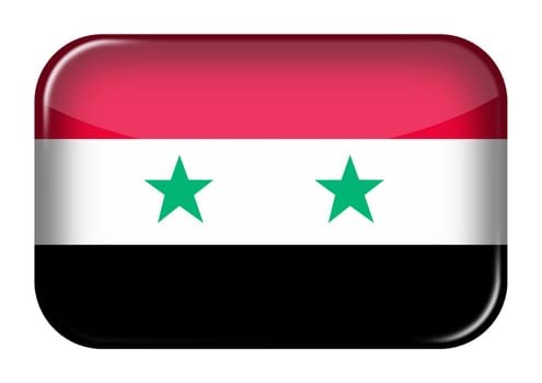 A Syria web icon rectangle button with clipping path 3d illustration