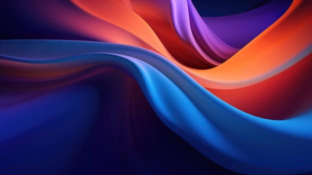 Vibrant abstract blue and purple waveform with fluid motion and colorful gradients. Generated AI.