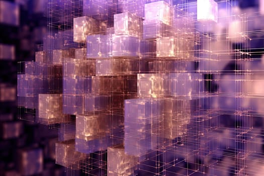 Abstract background with structure of cubes. Colorful cubes texture for technology backdrop. Generated AI
