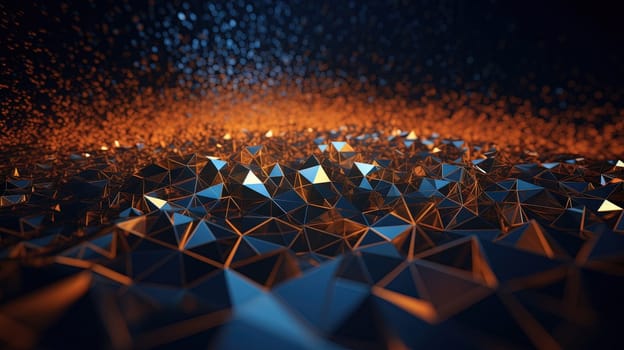 Abstract background with structure of neon triangles and technology style. Generated AI