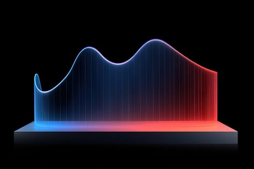 3D business graph with organized bars and information blocks. Abstract infographic element. Business growth and development to success concepts. Generated AI.