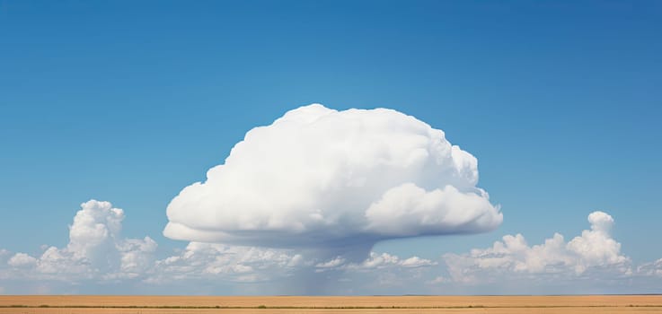 Single white cloud alone in the blue sky. Generated AI