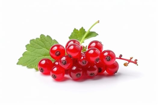 Red currant berries on background. Juicy red berries, fresh and sweet. Generated AI