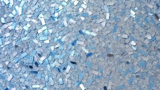 Abstract shiny background with blue glitter waves. Scattered confetti sparkles with light blue color. Generated AI