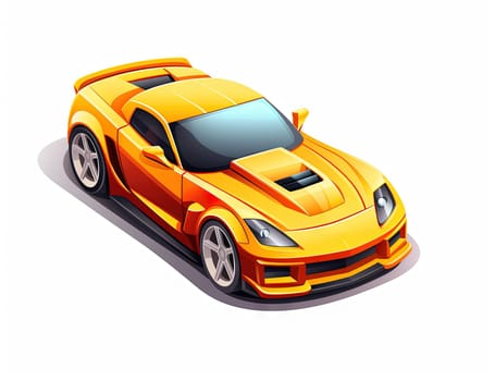 Isometric sport car in retro style. Isometric 3D illustration of a luxury fast car. Generated AI.