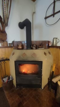 Cozy corner fireplace room house decor decorations objects interior . High quality photo