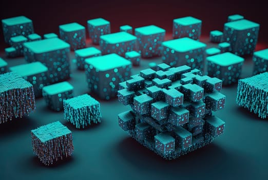 Abstract connection concept with complex technology structure of connected data. Generated AI.