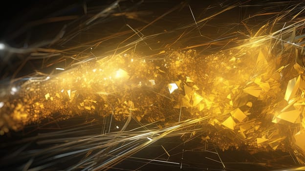Abstract technology burst with glowing wires and particles in motion. Technology and science dynamic background. Generated AI