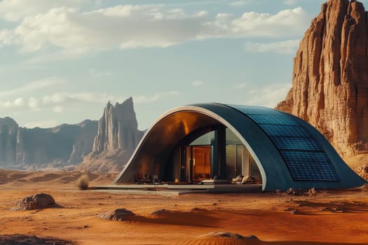Explore a stunning dome house design for a self-sufficient colony on Mars. This innovative architecture showcases sustainable living in an extraterrestrial environment.
