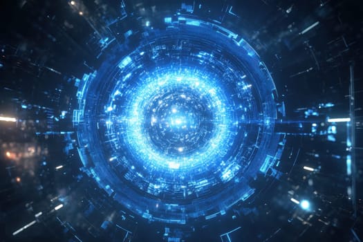 Experience a stunning celestial time lapse effect, featuring rotating stars and vibrant cosmic elements in a mesmerizing digital space visualization.