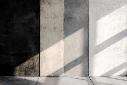 Abstract art painting with vertical stripes in shades of gray, olive green, and white. The texture is rough, resembling a watercolor or mixed media..