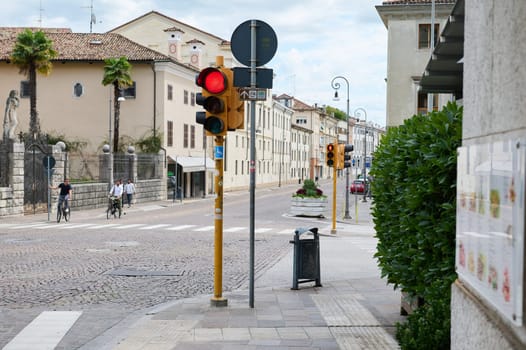 A street in Italian city Udine. Italy, August 2023