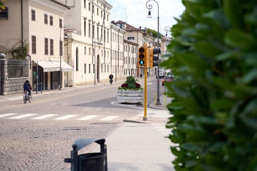 A street in Italian city Udine. Italy, August 2023