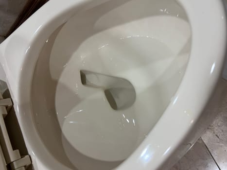 close up white toilet bowl. High quality photo