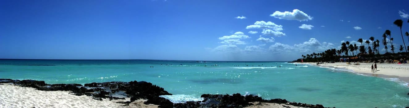 Panoramic view of Bayahibe beach,in the Dominican Republic