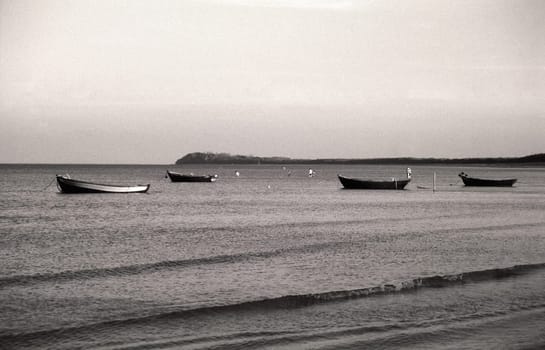 Fishing barges on the Baltic Sea