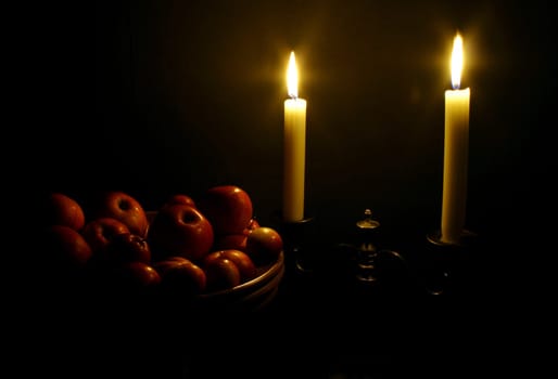 Apples by candlelight
