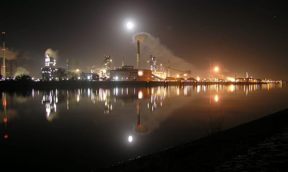 my 1st attempt in night photography,with 4" exposure on the Weser dike. It was windy and cold,but worth a try."