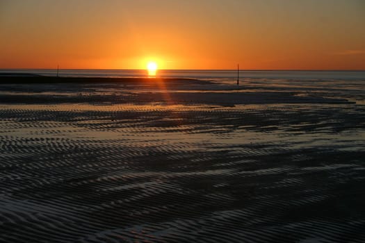 Evening atmosphere by the sea