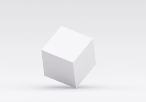 White square podium in studio room