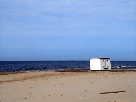 A "container element"" on the beach of Callantsoog (Holland),which I gave an extra corner of my mouth -)"