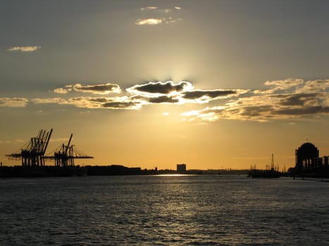 Sunset in the harbor Series 2