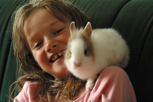 The rabbit thinks he's a parrot!