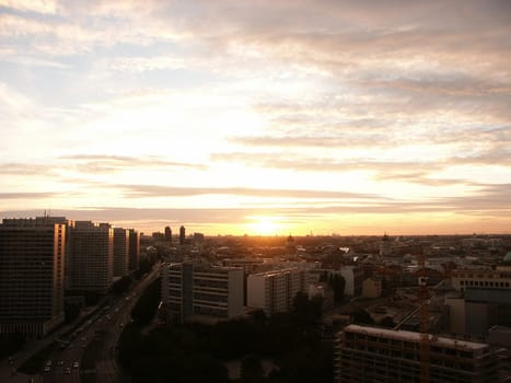Berlin's summer sunset