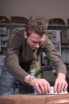 1:1 model of a car cockpit made of industrial plasticine,facelift study