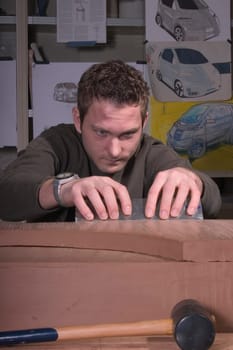 1:1 model of a car cockpit made of industrial plasticine,facelift study