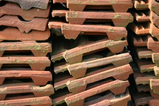 Stack of roof tiles