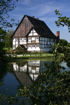 Building of an old bakery in the Westphalian Open-Air Museum Detmold (largest open-air museum in Germany).
