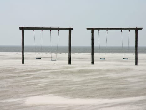 Children's playground on the beach of St. Peter-Ording