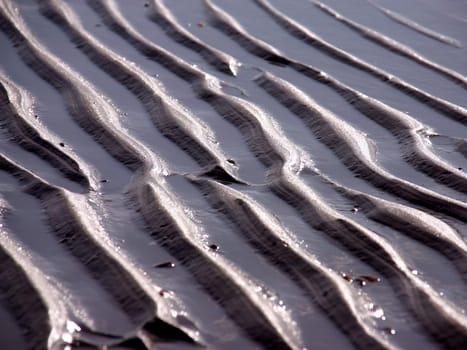 Washboard pattern on the North Sea beach