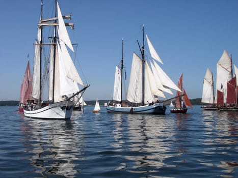 There was a lull at the start of the 2003 rum regatta on the Flensburg Fjord.