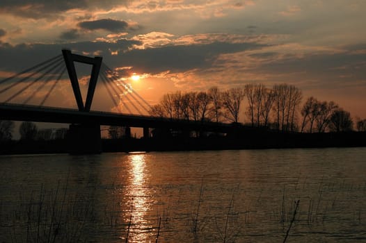In the evening on the Rhine