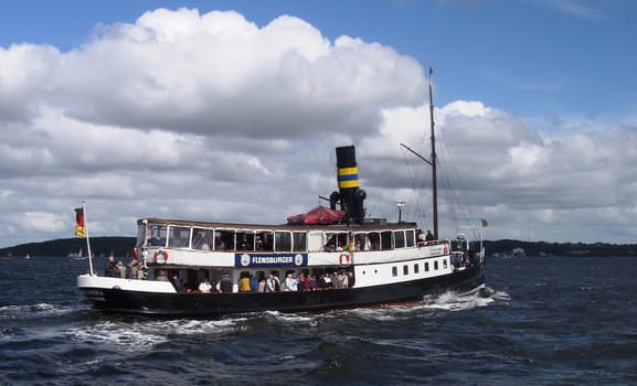 The Alex of Flensburg.  The last seagoing passenger steamship in Germany. On 8 - 10.7.05 it is again "steam all around"" in Flensburg. Endless photo motifs,(more at: http://www.flensburger-dampf-rundum.de/)"