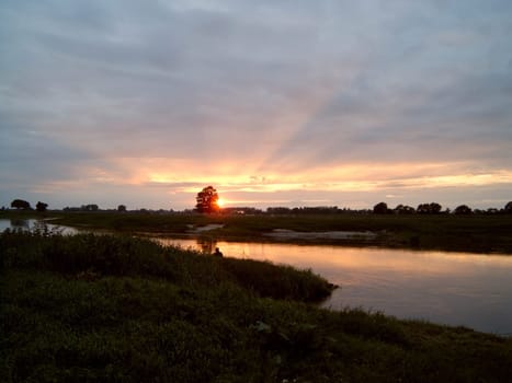 Sunset on the Aller