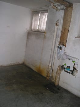 In the basement of an old apartment building
