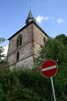 Massive church tower