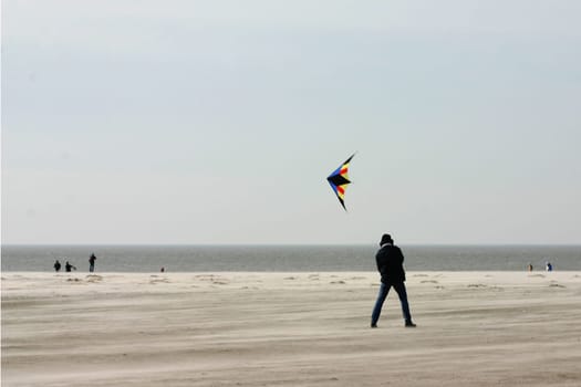 Man with stunt kite