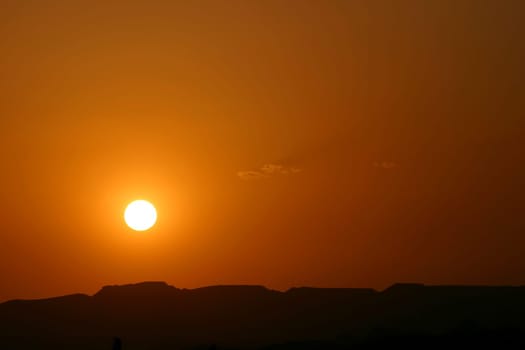 Sunset over the desert