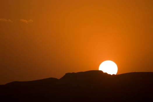 Sunset over the desert