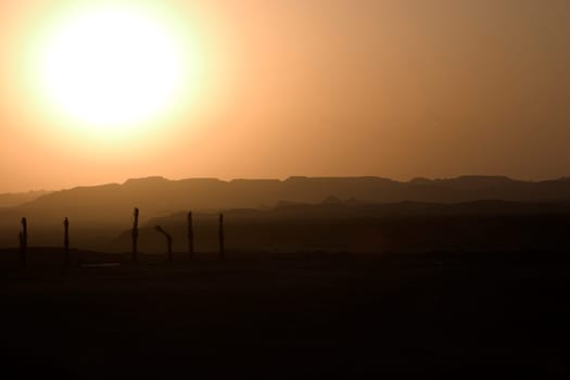 Sunset over the desert