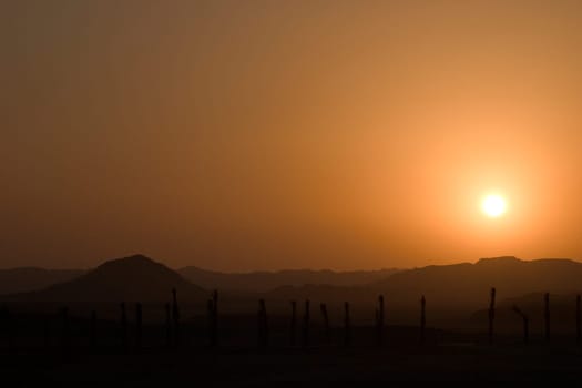 Sunset over the desert