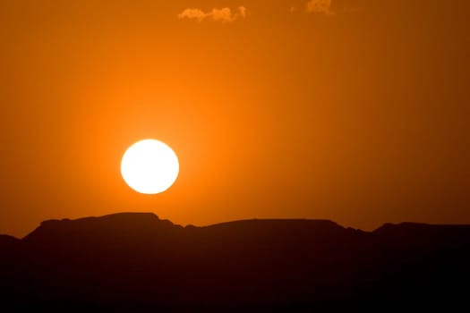Sunset over the desert